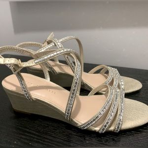 Gold crystal wedge heels - wedding - formal - prom
